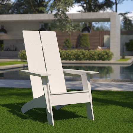 Flash Furniture White Modern Dual Slat Back Adirondack Chair JJ-C14509-WH-GG
